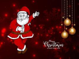vrolijk Kerstmis festival helder rood bokeh achtergrond met de kerstman claus vector