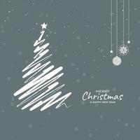 mooi vrolijk Kerstmis festival kaart met Kerstmis boom ontwerp vector
