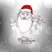 vrolijk Kerstmis festival helder bokeh achtergrond met de kerstman claus vector
