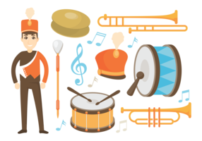 Marching Band Pictogrammen Vector