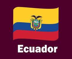 Ecuador vlag lint met namen symbool ontwerp Latijns Amerika Amerikaans voetbal laatste vector Latijns Amerikaans landen Amerikaans voetbal teams illustratie