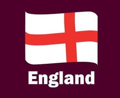 Engeland vlag lint met namen symbool ontwerp Europa Amerikaans voetbal laatste vector Europese landen Amerikaans voetbal teams illustratie