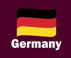 Duitsland vlag lint met namen symbool ontwerp Europa Amerikaans voetbal laatste vector Europese landen Amerikaans voetbal teams illustratie