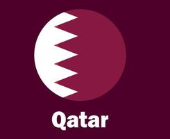 qatar vlag met namen symbool ontwerp Azië Amerikaans voetbal laatste vector Aziatisch landen Amerikaans voetbal teams illustratie