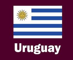 Uruguay vlag embleem met namen symbool ontwerp Latijns Amerika Amerikaans voetbal laatste vector Latijns Amerikaans landen Amerikaans voetbal teams illustratie