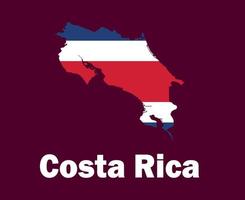 costa rica kaart vlag met namen symbool ontwerp noorden Amerika Amerikaans voetbal laatste vector noorden Amerikaans landen Amerikaans voetbal teams illustratie