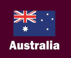 Australië vlag embleem met namen symbool ontwerp Azië Amerikaans voetbal laatste vector Aziatisch landen Amerikaans voetbal teams illustratie