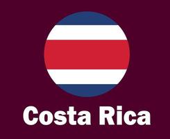 costa rica vlag met namen symbool ontwerp noorden Amerika Amerikaans voetbal laatste vector noorden Amerikaans landen Amerikaans voetbal teams illustratie