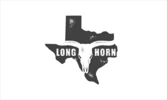 Texas longhorn, country western stier vee vintage label logo-ontwerp vector