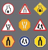 verkeer teken geel vector illustratie. dubbel vervoer manier