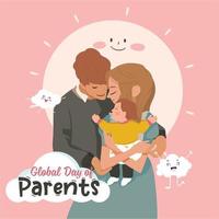 gelukkig globaal ouders dag. vector ontwerp Aan rood achtergrond, in vector formaat. vector illustratie voor een globaal dag van ouders.