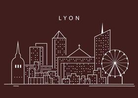 Silhouet Van Lyon Stad vector