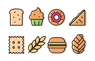 Bakkerij Icon Set vector