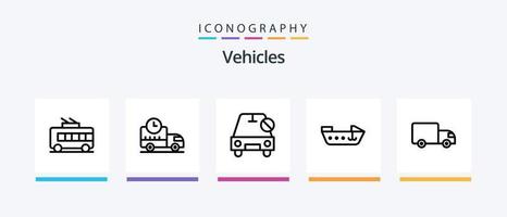 voertuigen lijn 5 icoon pak inclusief voertuigen. belangrijk. bus. auto. winkel Aan wielen. creatief pictogrammen ontwerp vector