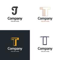 brief t groot logo pak ontwerp creatief modern logos ontwerp voor uw bedrijf vector