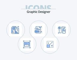 grafisch ontwerper blauw icoon pak 5 icoon ontwerp. rooster. ontwerpen. creatief. ontwerp. uitbreiding vector