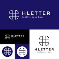 h brief logo.ronde plein vorm logo sjabloon.vector illustratie.zwart en wit kleur. vector