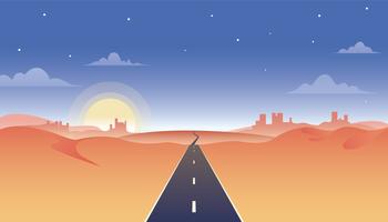 Highway Road Through The Desert Illustratie