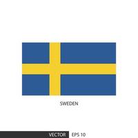 Zweden plein vlag Aan wit achtergrond en specificeren is vector eps10.