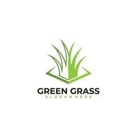groen gras logo icoon vector ontwerp sjabloon