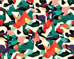 kleurrijk camouflage safari patroon. illustratie voor behang, stoffen, wikkels, ansichtkaarten, groet kaarten, bruiloft uitnodigingen, spandoeken, web. vector