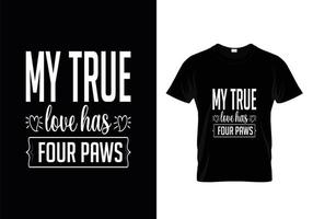 hond t-shirt ontwerp. pootontwerp voor hondenliefhebbers. zeggen - mijn hond vindt me geweldig. vector
