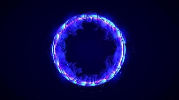 cirkel gloeiend neon kader met blauw licht voor uw tekst, banier, sjabloon, poster, vector illustratie