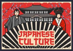 Japans kabuki en nee theaters. cultuur van Japan vector