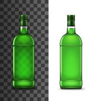 groen glas flessen van alcohol drinken vector