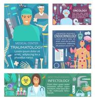 endocrinologie, oncologie en trauma kliniek artsen vector