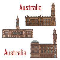 Australië architectuur oriëntatiepunten en gebouwen vector