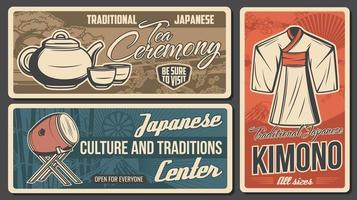 Japan reizen en tradities, vector posters