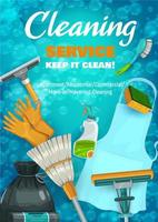 schoonmaak onderhoud uitrusting of gereedschap met wasmiddel vector