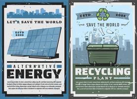 aarde planeet alternatief energie, eco recycling vector