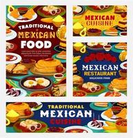 authentiek Mexicaans keuken restaurant menu vector