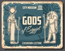 Egypte goden vector poster met Thoth en hathor