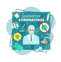 coronavirus epidemie quarantaine vector poster