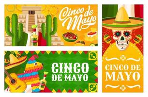 cinco de mayo banners van Mexicaans vakantie vector