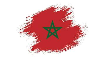 grafisch borstel beroerte Marokko vlag vector