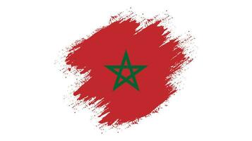 inkt verf borstel beroerte kader Marokko vlag vector
