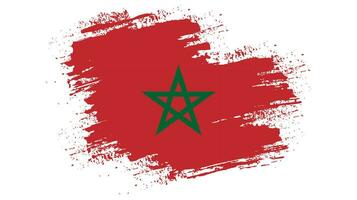 inkt verf borstel beroerte kader Marokko vlag vector