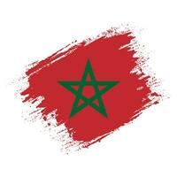 grunge structuur verontrust Marokko vlag vector