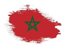 hand- getrokken grunge borstel beroerte Marokko vlag vector