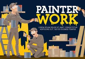 schilders Bij werk, bouw industrie vector
