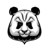 reusachtig panda beer mascotte, wild dier hoofd icoon vector