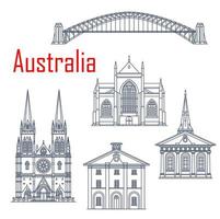 Australisch reizen oriëntatiepunten set, vector