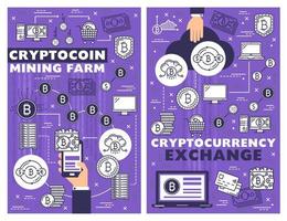 crypto munt mijnbouw boerderij, cryptogeld uitwisseling vector