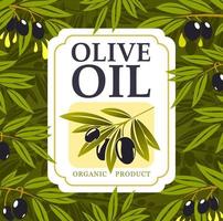 olijf- takken met olie druppels, zwart fruit, bladeren vector