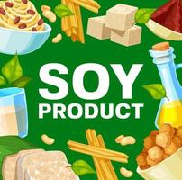 soja producten en soja voedsel, vector