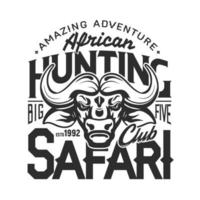 verbazingwekkend Afrikaanse avontuur, safari buffel jacht- vector